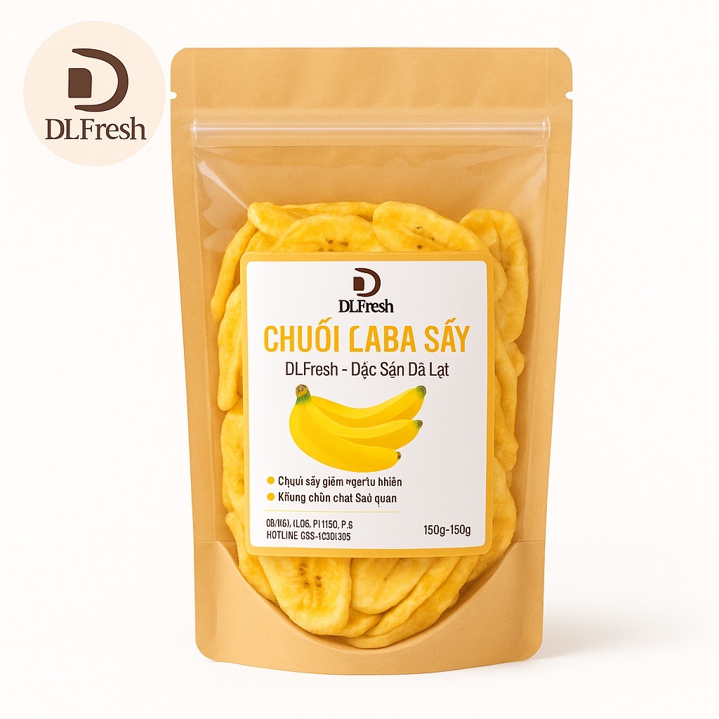 Chuối Sấy Giòn DLFresh 250g | Chuối Sấy Giòn Tự Nhiên Đặc Sản Đà Lạt