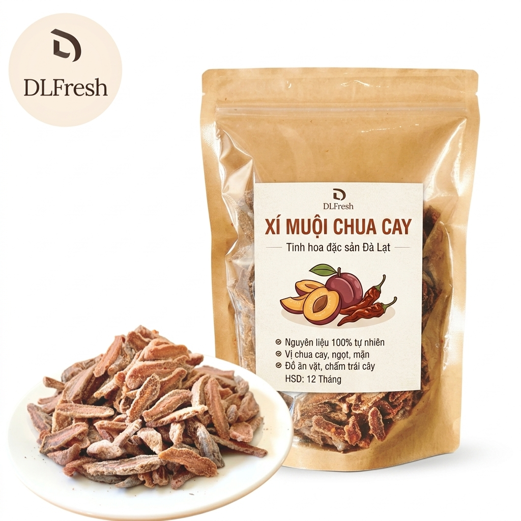 Xí Muội Chua Cay DLFresh Túi 250g – Ô Mai Chua Cay Đặc Sản Đà Lạt