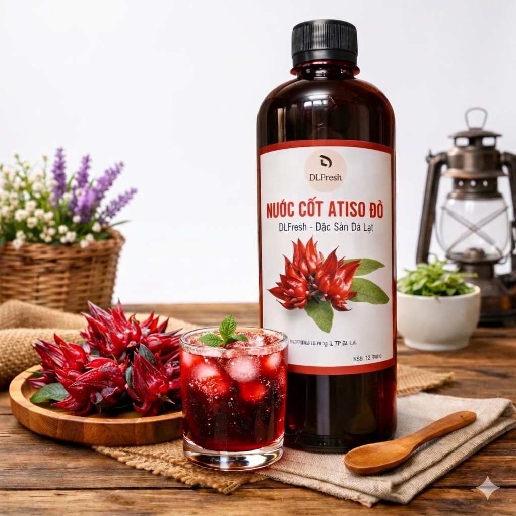 Nước Cốt Atiso Đỏ DLFresh 500ml | Đặc Sản Đà Lạt