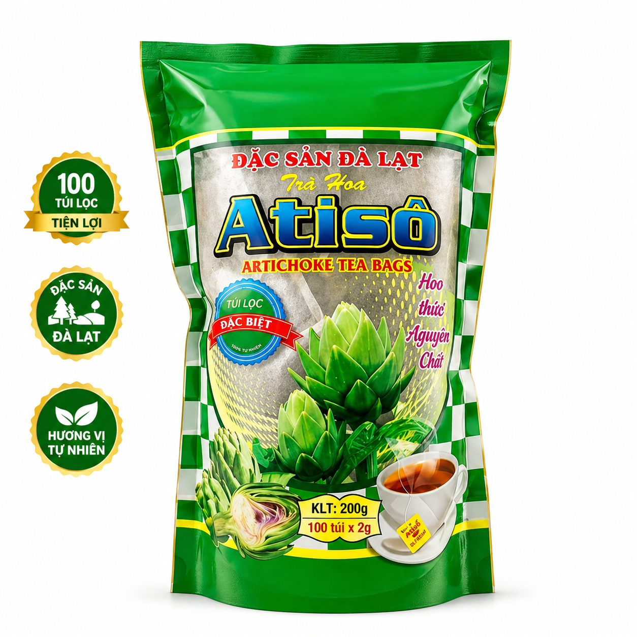 Trà Atiso Túi Lọc DLFresh 100 Tép – Đặc Sản Đà Lạt Thơm Ngon